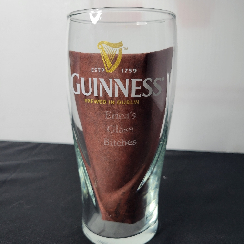 Guinness Branded Glass with Gold Logo
